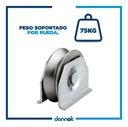 RUEDA PORTON CORREDIZO 70mm CANAL "Y" C/ SOP CHAPA DANNOK x 2u.