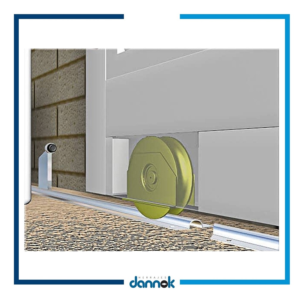 RUEDA PORTON CORREDIZO 70mm CANAL "Y" C/ SOP CHAPA DANNOK x 2u.