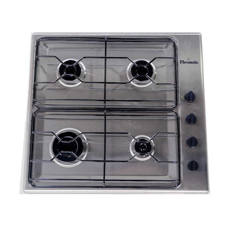 ANAFE A GAS CUATRO HORNALLAS DURPOX ACERO INOXIDABLE LINEA ECO