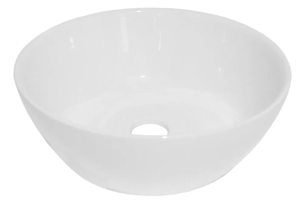 BACHA DE  APOYO NAHUEL  BLANCA (DIÁMETRO 31 CM. - ALTO 11 CM )