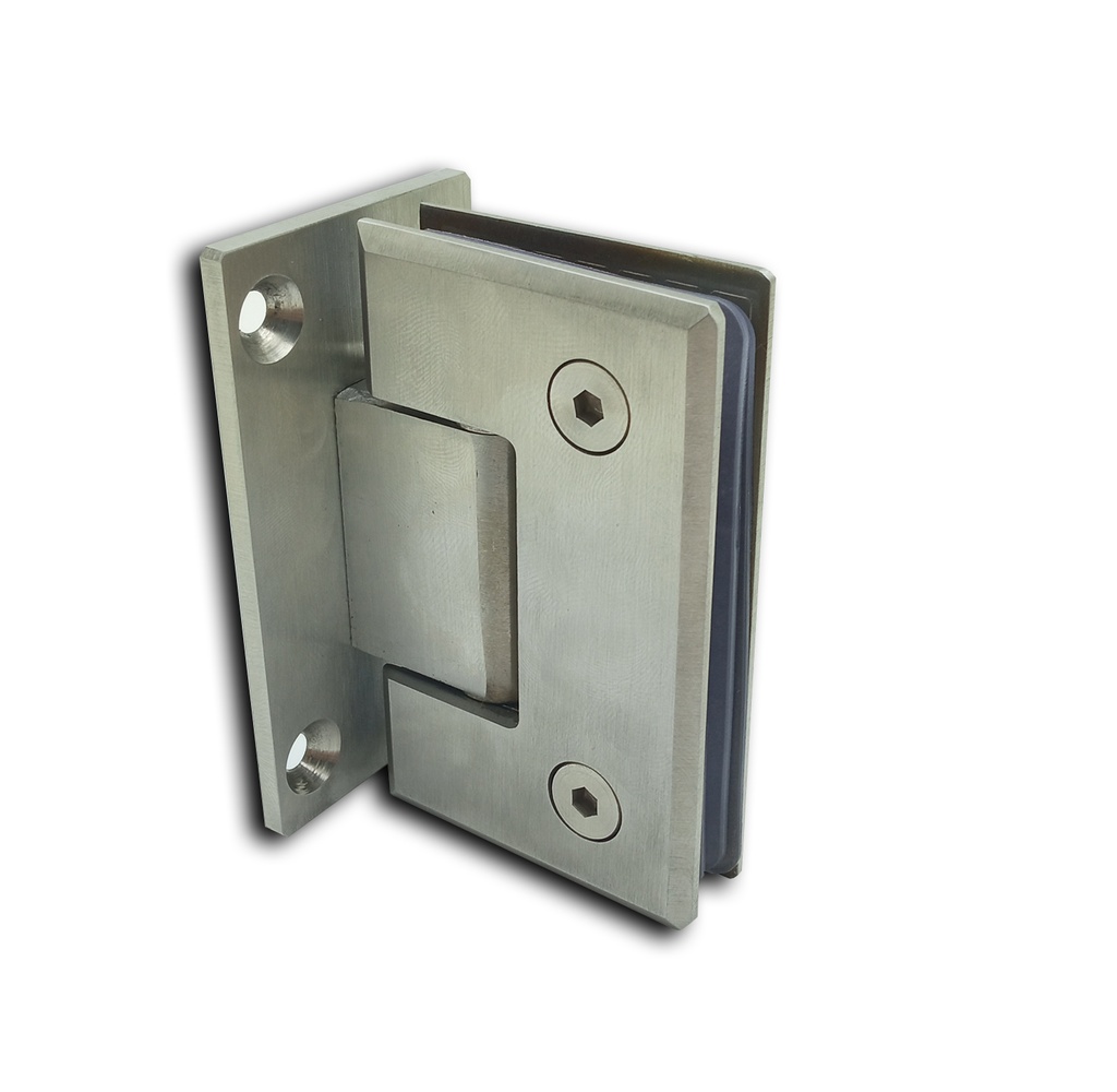 BISAGRA PARA MAMPARA DE VIDRIO A. INOX. (VIDRIO-PARED) x1u.