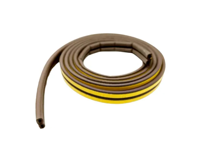 BURLETE AUTOADHESIVO MODELO "D" GOMA 5,2 mts MARRON