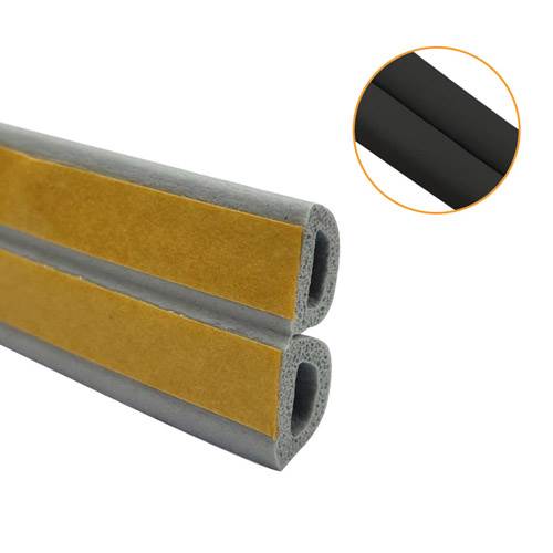 BURLETE AUTOADHESIVO MODELO "D" GOMA 5,2 mts NEGRO