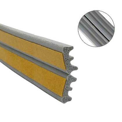 BURLETE AUTOADHESIVO MODELO "E" GOMA 5,2 mts GRIS