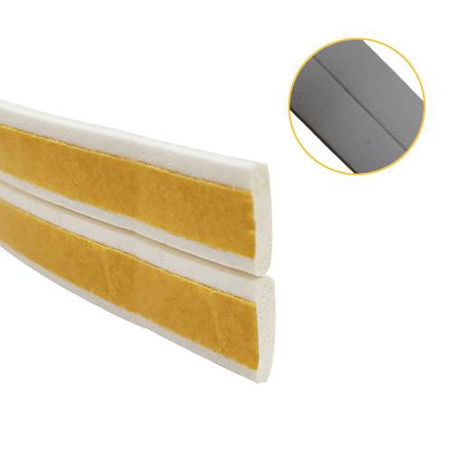 BURLETE AUTOADHESIVO MODELO "I" GOMA  5,2 mts GRIS