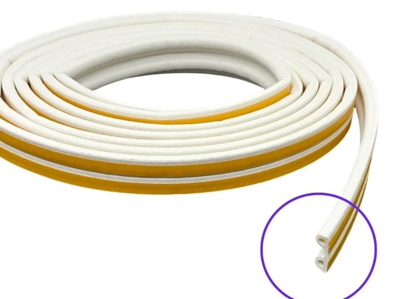 BURLETE AUTOADHESIVO MODELO "P" GOMA 5,2 mts BLANCO