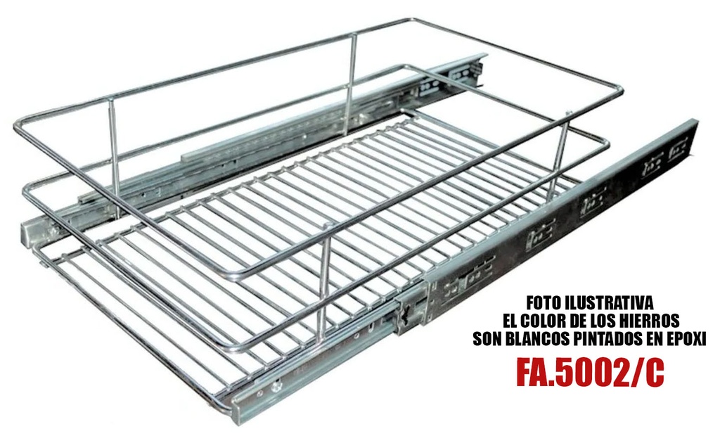 CANASTO CAJON CON GUIA TELESCOPICA 445 CROMO 5002/C