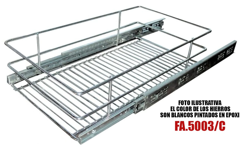 CANASTO CAJON CON GUIA TELESCOPICA 505 CROMO 5003/C