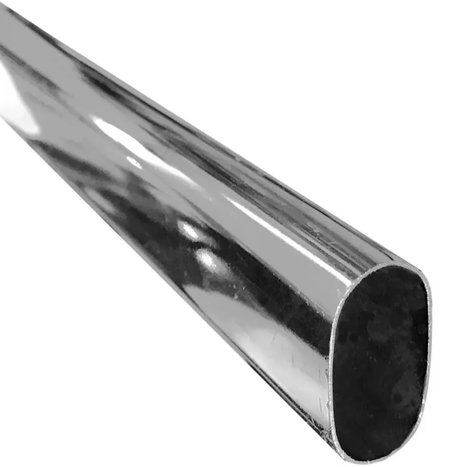 CAÑO OVAL CROMADO LISO 30x15mm x3mts.