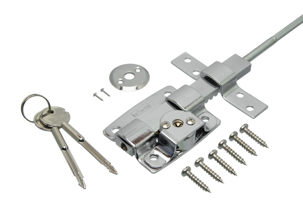 CERROJO LLAVE CRUZ CON VARILLA CROMADO x1u.