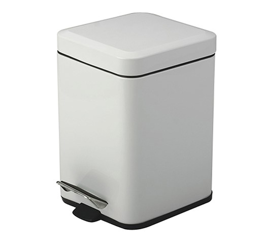 CESTO PEDAL BLANCO CUADRADO 6LTS