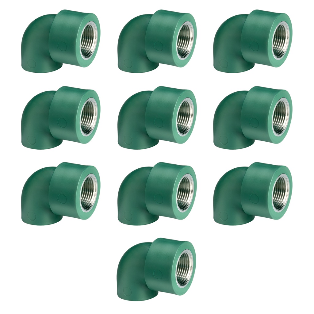 CODO FUSION R. METALICA HEMBRA 90º 25mm X 3/4" PACK X 10u.