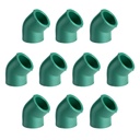 CODO NORMAL A 45º F.F HH 25mm. PACK X 10u.