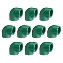 CODO TERMOFUSION NORMAL 90º HH 25mm PACK X 10u.