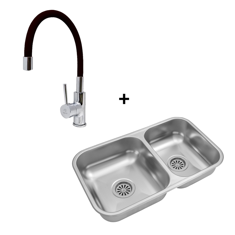 COMBO BACHA DOBLE JOHNSON RR63 + MONOCO. AQUALAF FLEX NEGRA