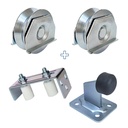 COMBO RUEDA PORTON 60mm C/SOP X2 + ESTABILIZADOR + TOPE DANNOK