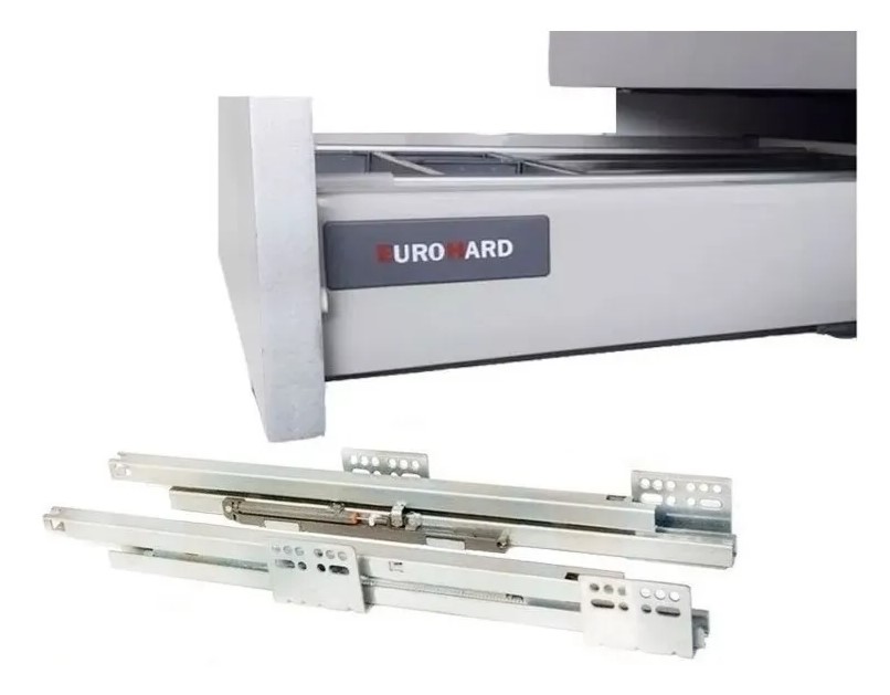 CORREDERA OCULTA PUSH OPEN 500mm C/LAT INOX x1u.