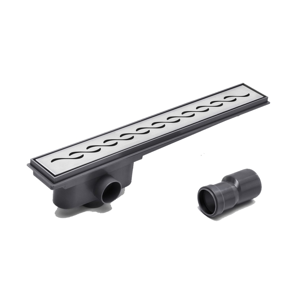 DESAGUE LINEAL RIO 450mm C/TAPA ACERO INOX. ONDA MATE x1u.