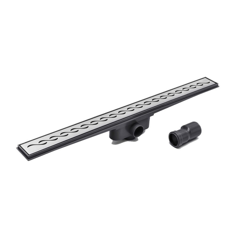 DESAGUE LINEAL RIO 600mm C/TAPA DE ACERO INOX. ONDA MATE x1u.