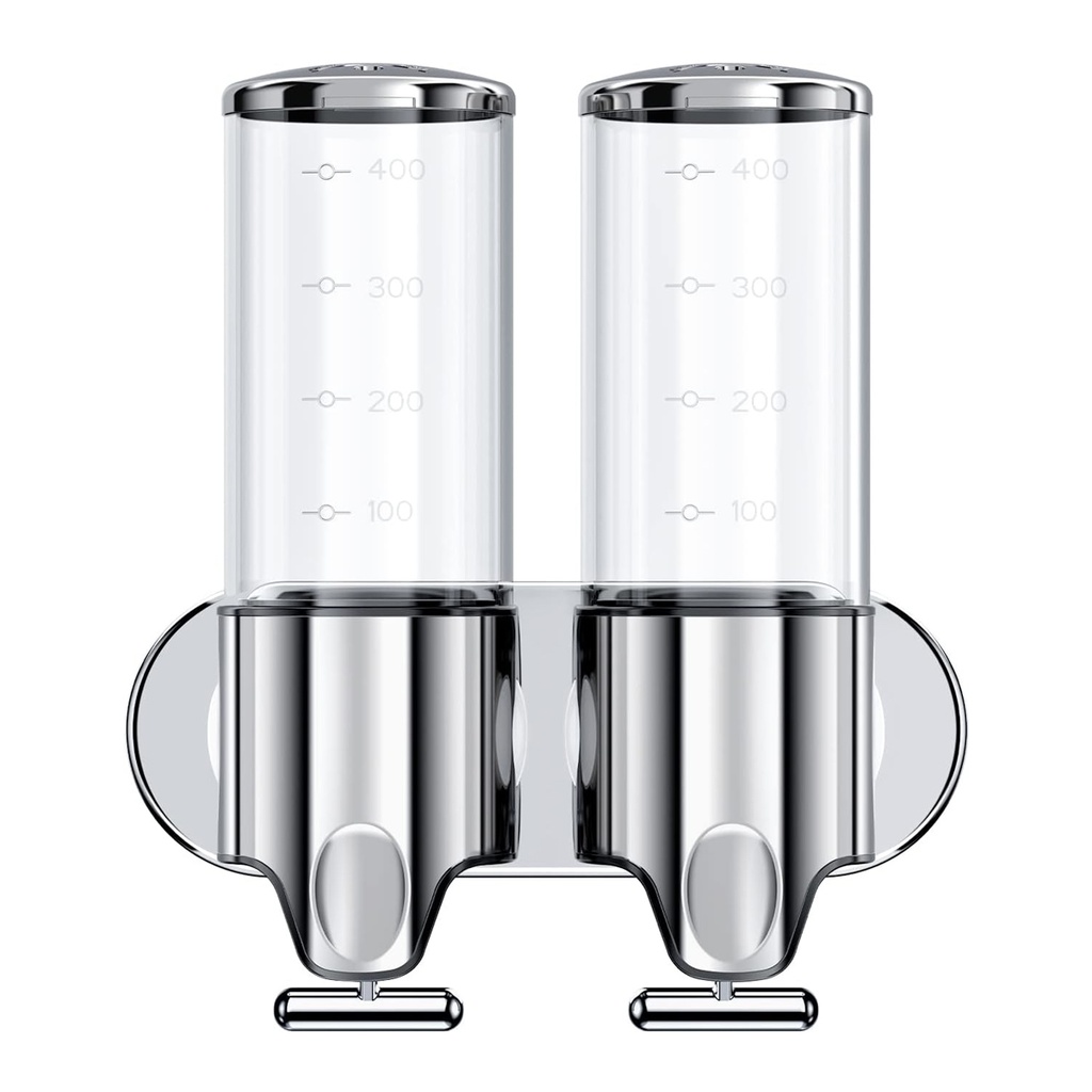 DISPENSER DOBLE PARED RECARGABLE SHAMPOO JABON 500ML DANNOK