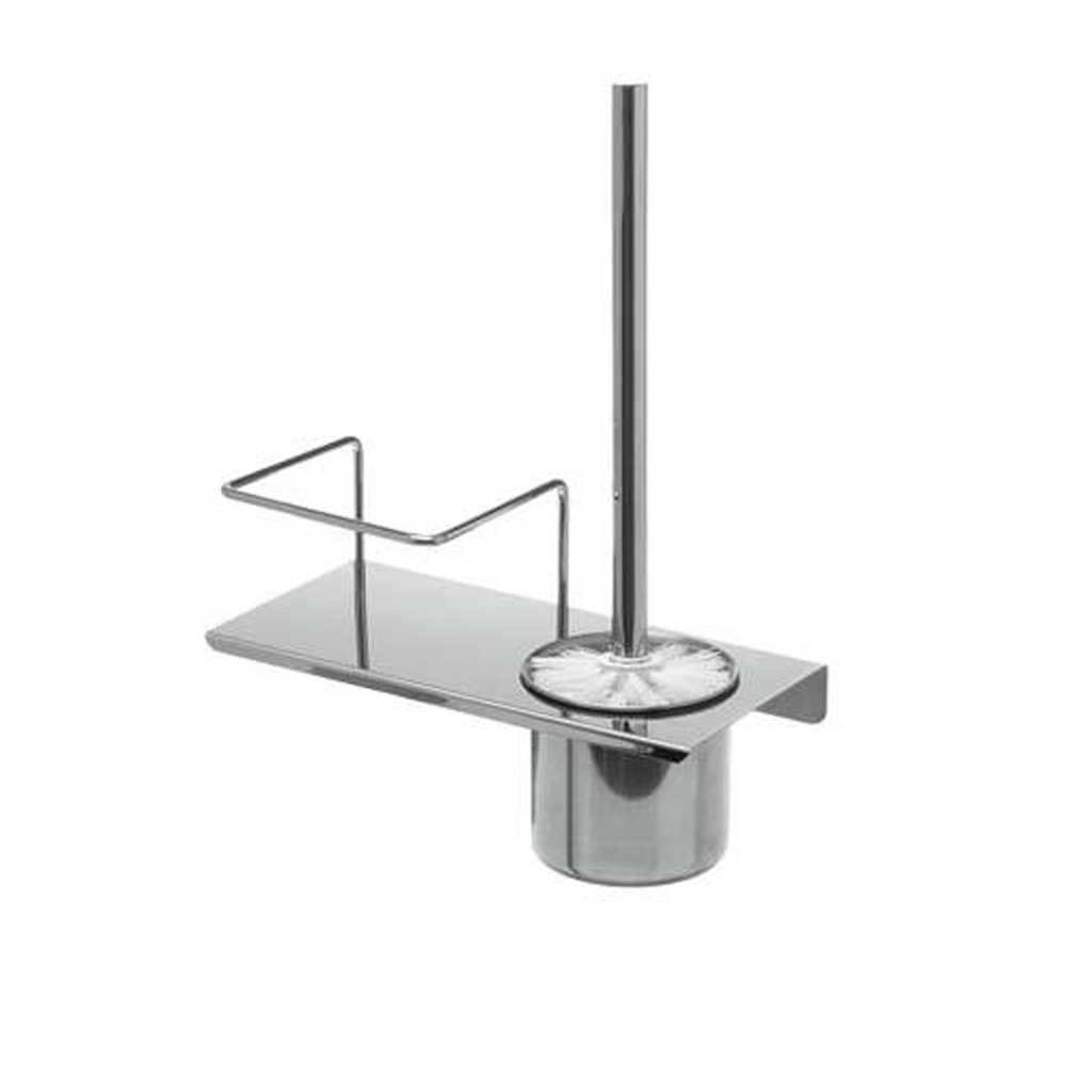 ESTANTE CON PORTACEPILLO DE INODORO ACERO INOXIDABLE