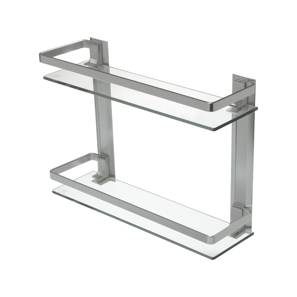 ESTANTE DE VIDRIO DOBLE 385x125x275mm x1u.