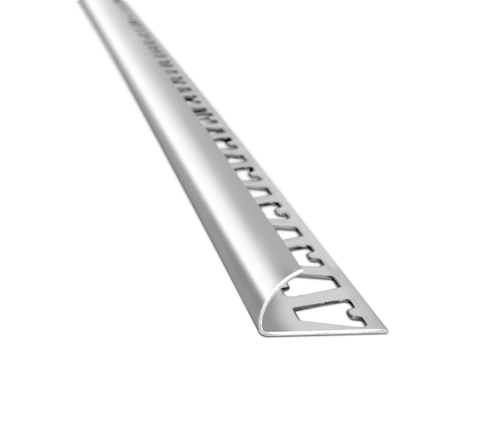 GUARDACANTO ARCO 10mm x 2.5m ALUMINIO CROMO BRILLANTE