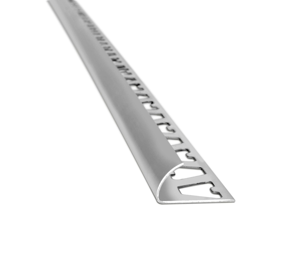 GUARDACANTO ARCO 10mm x 2.5m ALUMINIO CROMO MATE