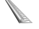 GUARDACANTO BULLNOSE 10mm x 2.5m ALUMINIO CROMO BRILLANTE