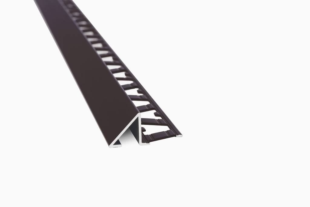 GUARDACANTO PRISMA 10mm x 2.5m ALUMINIO CAFE