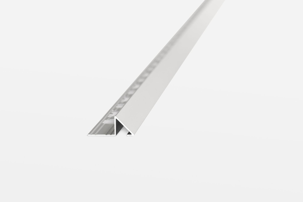 GUARDACANTO PRISMA 10mm x 2.5m ALUMINIO CROMO BRILLANTE