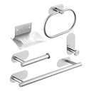 KIT 5 PIEZAS PARA BAÑO ADHESIVO ACERO INOXIDABLE DANNOK