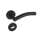 MANIJA CURVA ACERO INOXIDABLE NEGRA D/B CON ROSETA Y BOC. x1u.