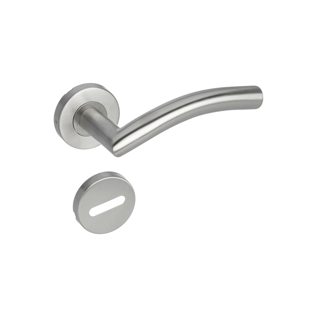 MEDIA MANIJA CURVA ACERO INOXIDABLE GIRAT CON ROSETA Y BOC.