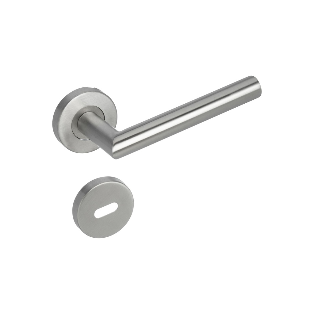 MEDIA MANIJA RECTA ACERO INOXIDABLE GIRAT CON ROSETA Y BOC.