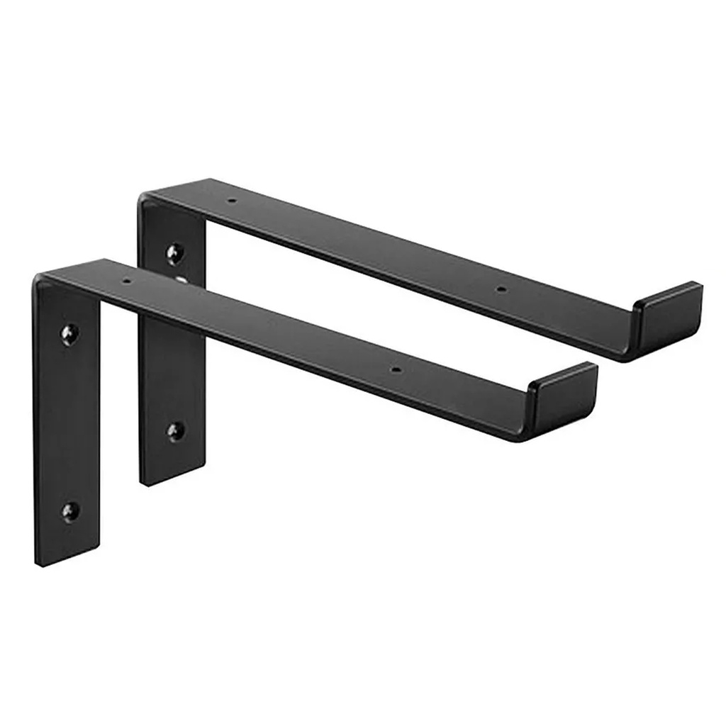 MENSULA L NEGRA P/ ESTANTE 150MM PACK X 2u.