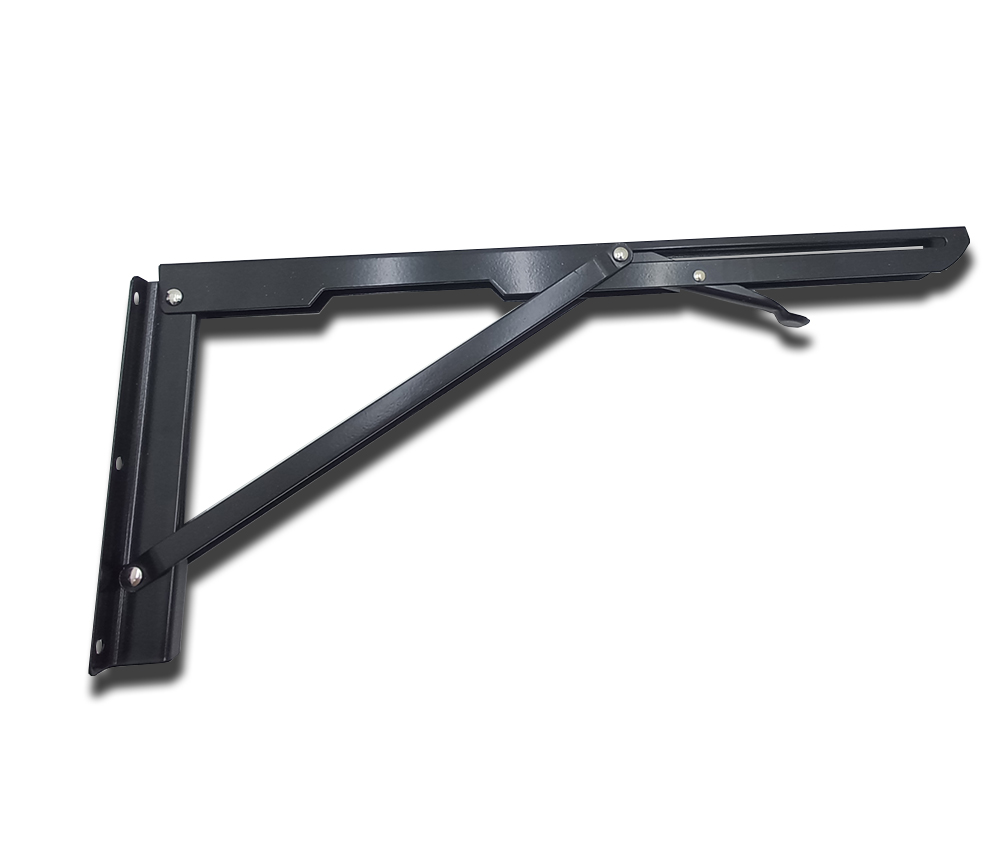MENSULA REBATIBLE REFORZADA CON GATILLO 12” NEGRA xpar