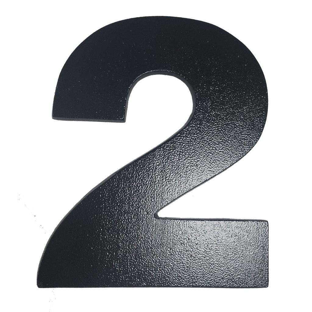 NUMERO 2 NEGRO TEXTURADO  de 180 mm .x1u.