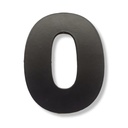 NUMERO CLASICO 0 DE 250 mm NEGRO x1u.