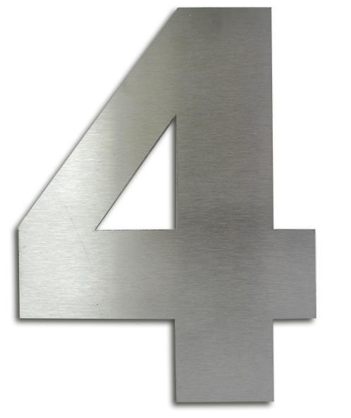 NUMERO CLASICO 4 DE 150 MM ACERO INOXIDABLE