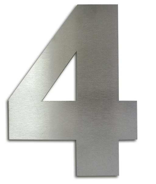 NUMERO CLASICO 4 DE 250 MM ACERO INOXIDABLE