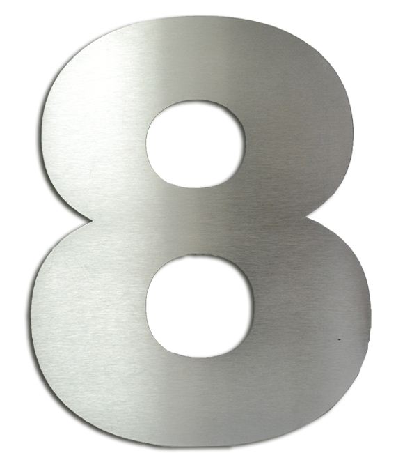 NUMERO CLASICO 8 DE 150 MM ACERO INOXIDABLE