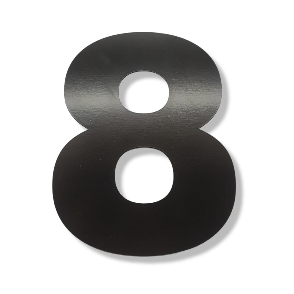 NUMERO CLASICO 8 DE 150 mm NEGRO x1u.