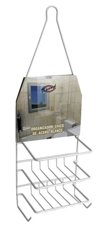 ORGANIZADOR P/DUCHA CHICO ACERO BLANCO