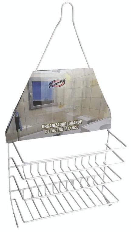 ORGANIZADOR P/DUCHA GRANDE ACERO BLANCO