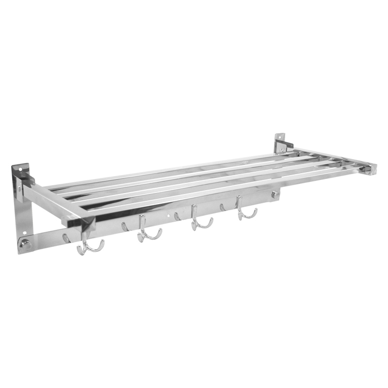 ORGANIZADOR TOALLERO RECTANG. C/PERCHERO ACERO INOX. x1u.