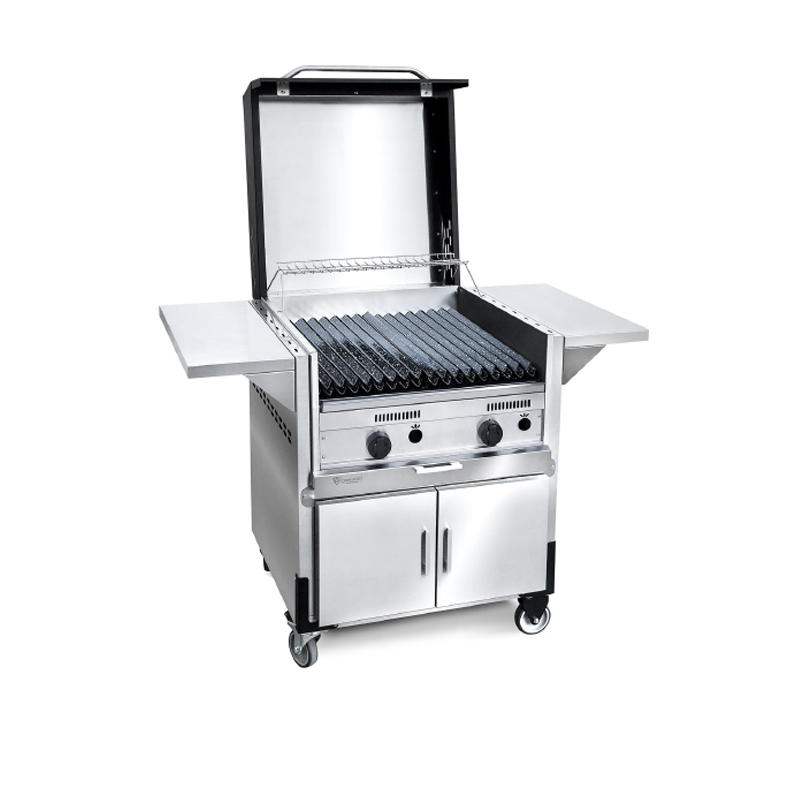 PARRILLA SAUCE 60cm A GAS C/MUEBLE CARRITO C/TAPA x1u.