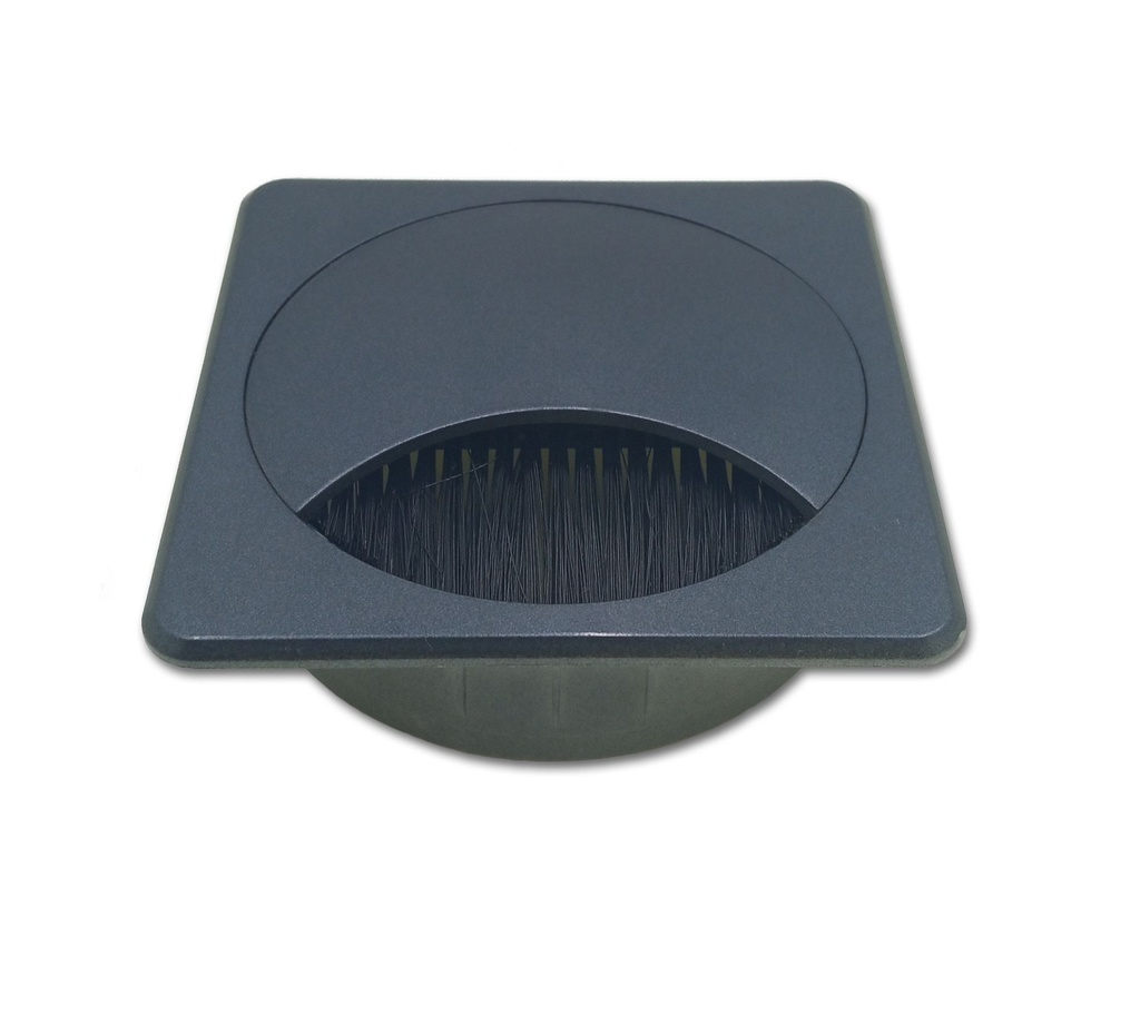 PASACABLE CUADRADO CON CEPILLO 80Ø NEGRO