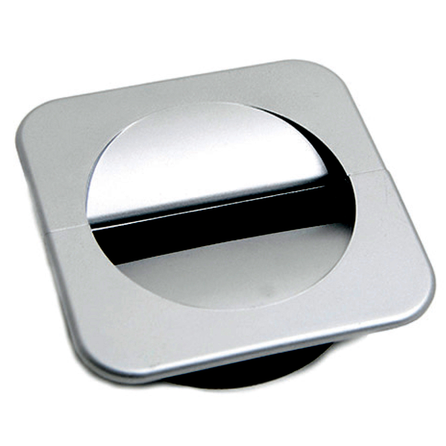 PASACABLE CUADRADO CON RANURA CENTRAL 80Ø GRIS PLATA BOLSA x50u