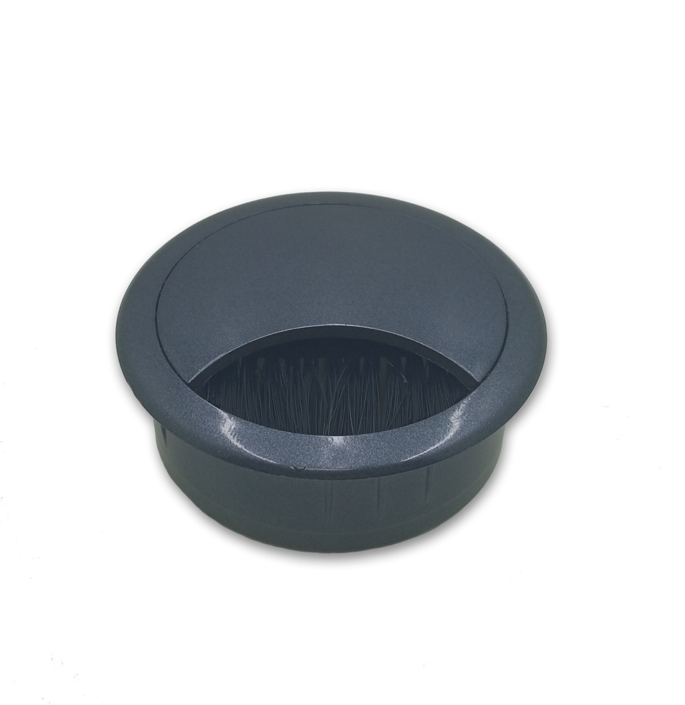 PASACABLE REDONDO CON CEPILLO 60Ø NEGRO